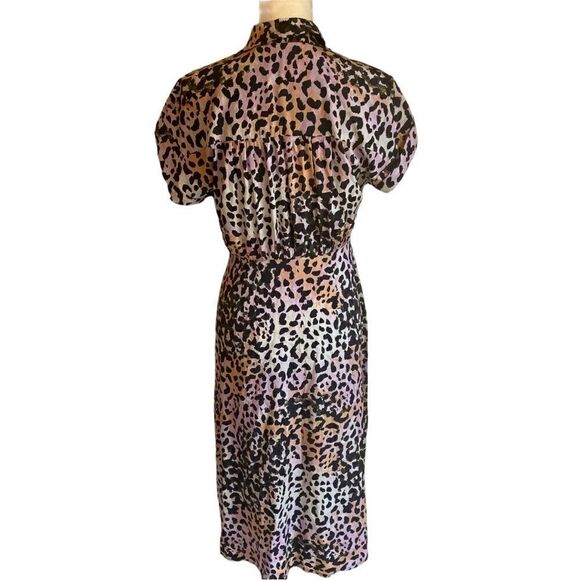 Veronica Beard Silk Wrap Dress Animal Print Size 4 - Picture 5 of 6